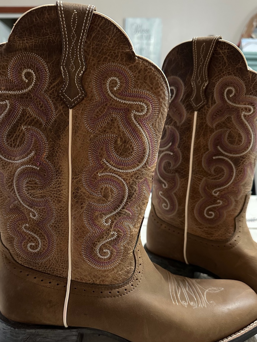 #40 - Ariat QuickDraw Women’s Western Boots-Badland Brown Leather-9.5B- LIKE NEW - Picture 9 of 13